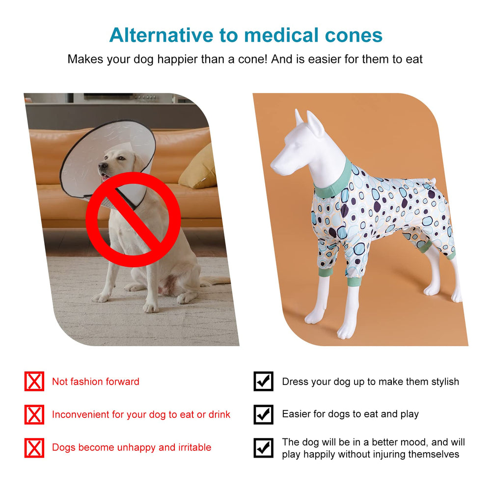 LovinPet grey XL dog pajamas shown on a dog for comfortable fit