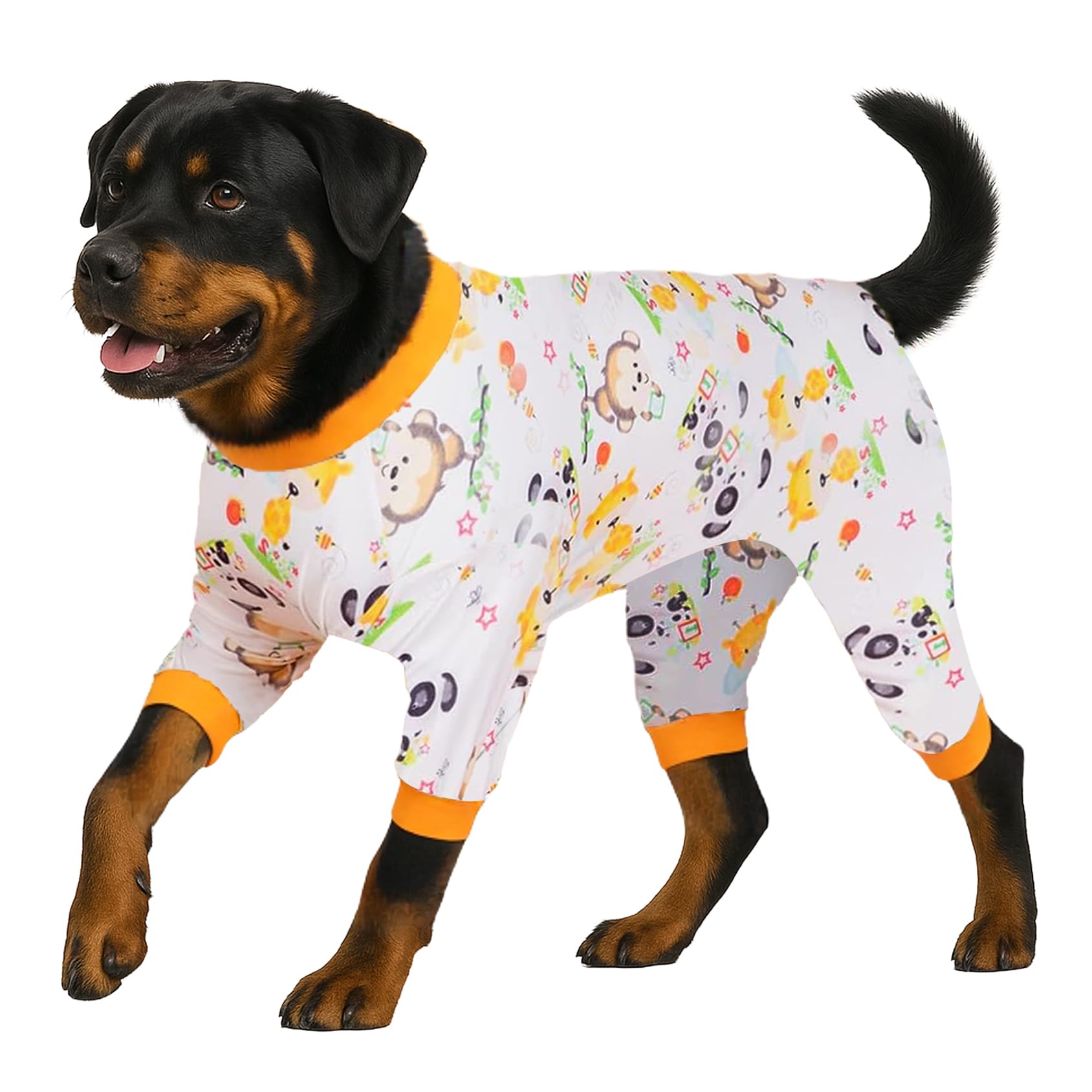 LovinPet Labrador Pajamas model-wearing for soothing, comfortable recovery at home.