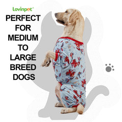 LovinPet large-breed onesie provides full coverage for active dogs.