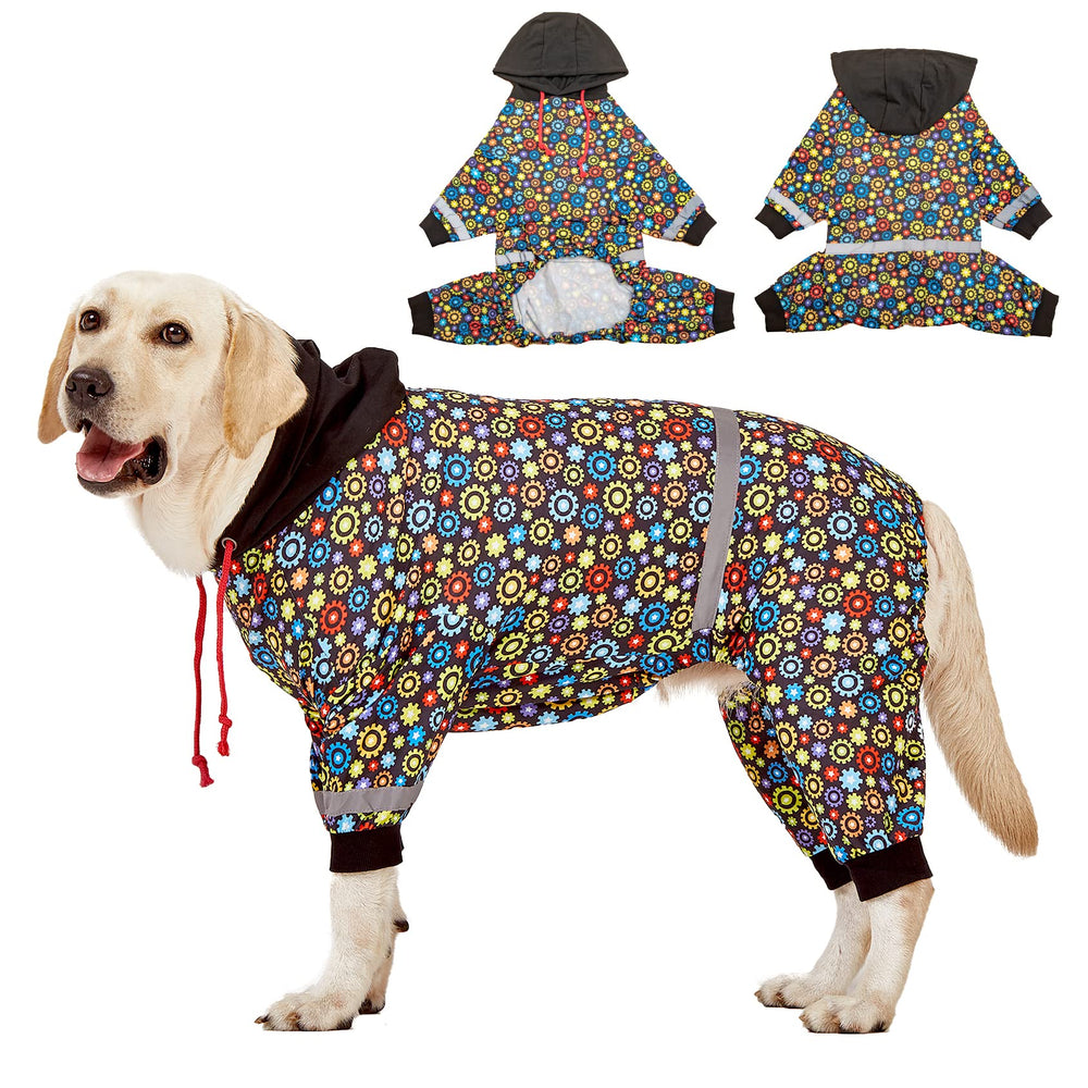 LovinPet large dog onesie hoodie reflective belt enhances night visibility during walks