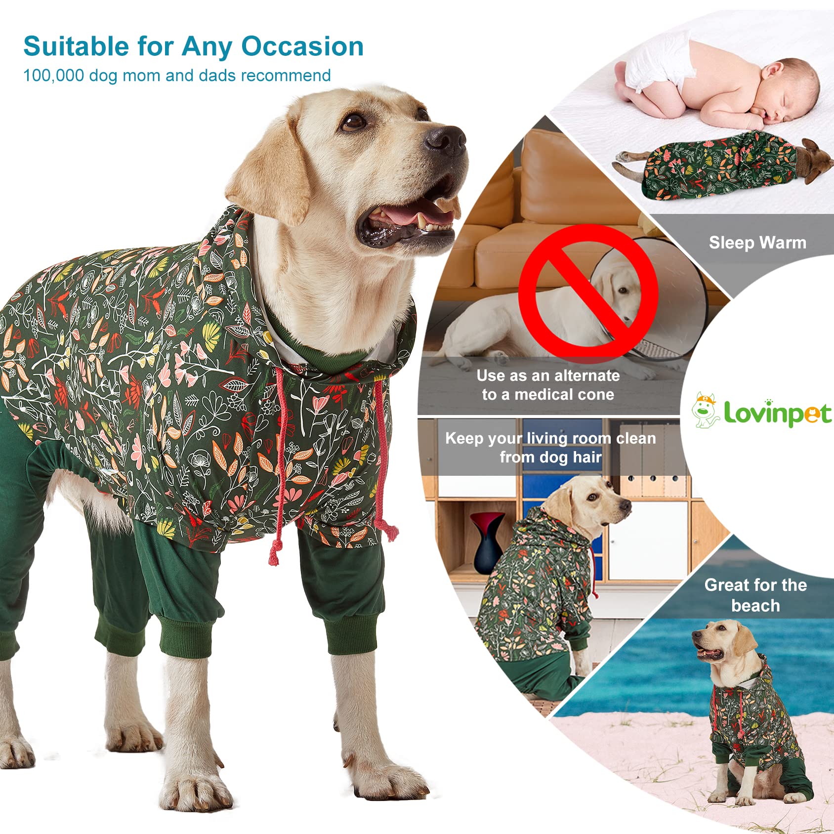 LovinPet large dog onesie indoor-outdoor wear for versatile lounging