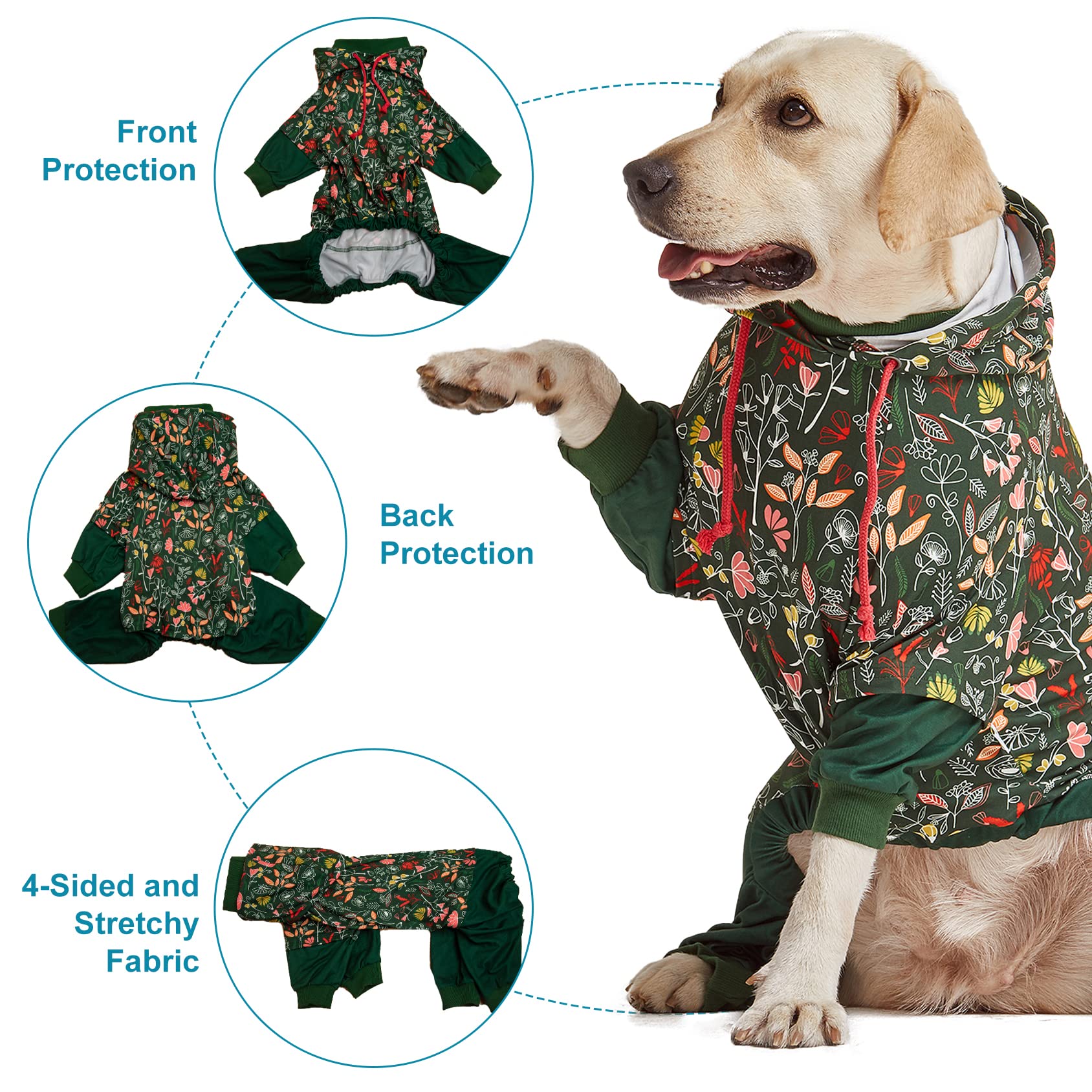 LovinPet large dog onesie reflective stripe for nighttime visibility
