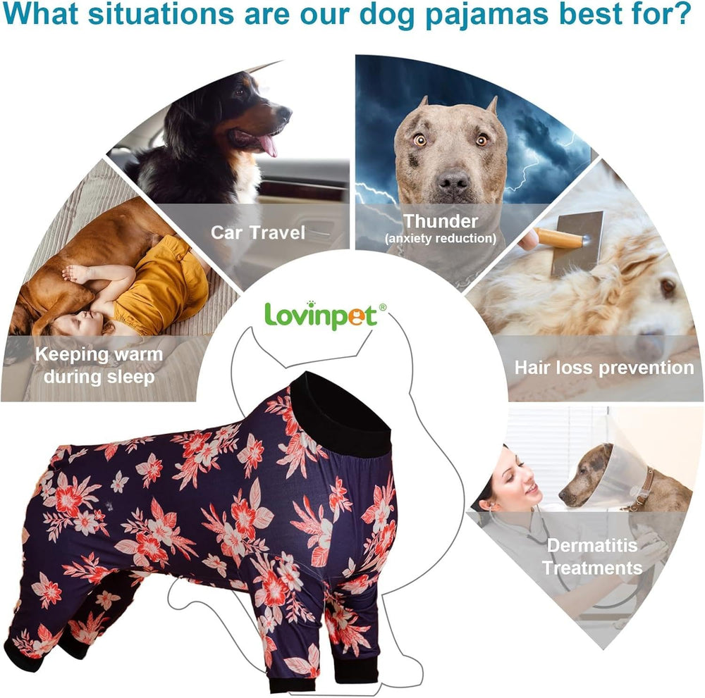 LovinPet large dog pajamas all-season fit illustrates versatile year-round wear.