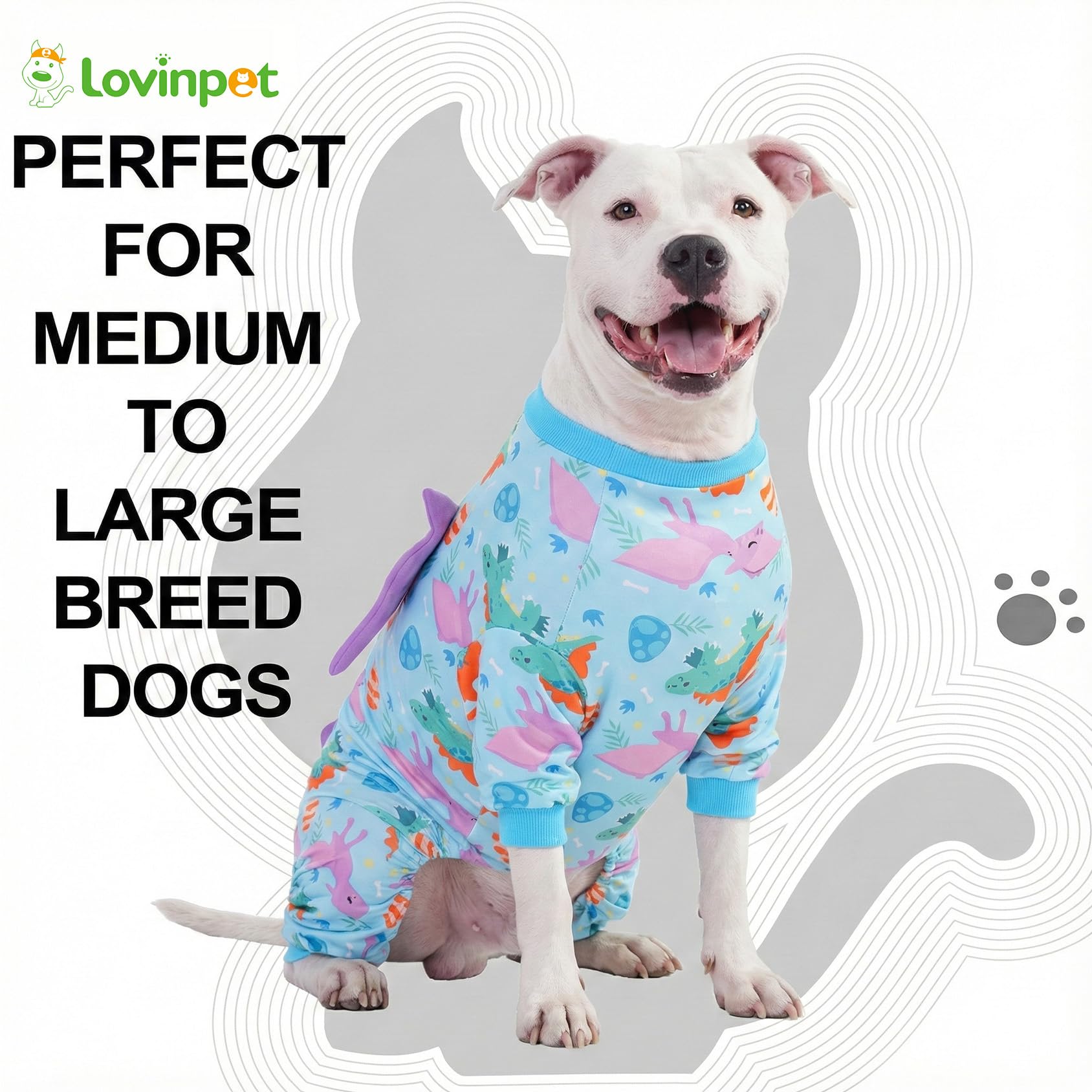 LovinPet large-dog pajamas feature a playful dino wing design for fun photos.