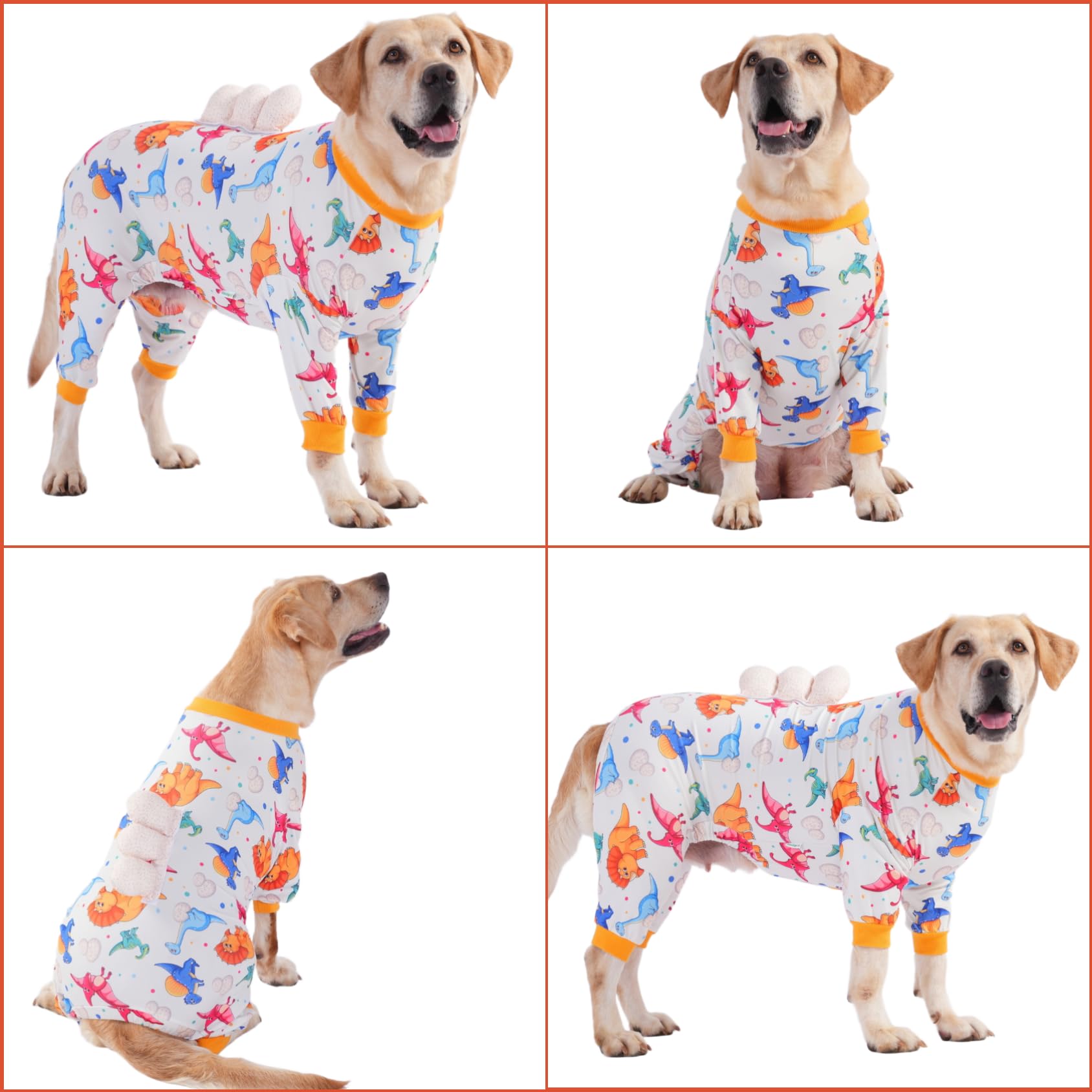 LovinPet large dog pajamas dino wings print adds playful style for photos and fun.