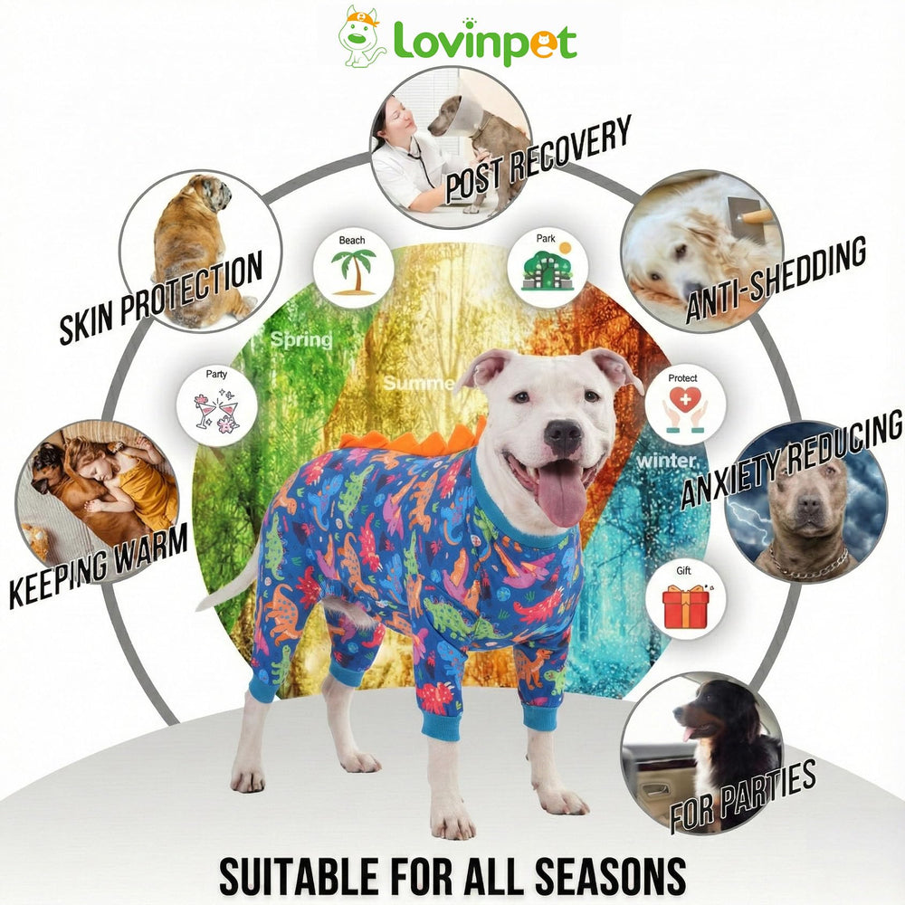 LovinPet large dog pajamas easy-care visuals show machine-washable design