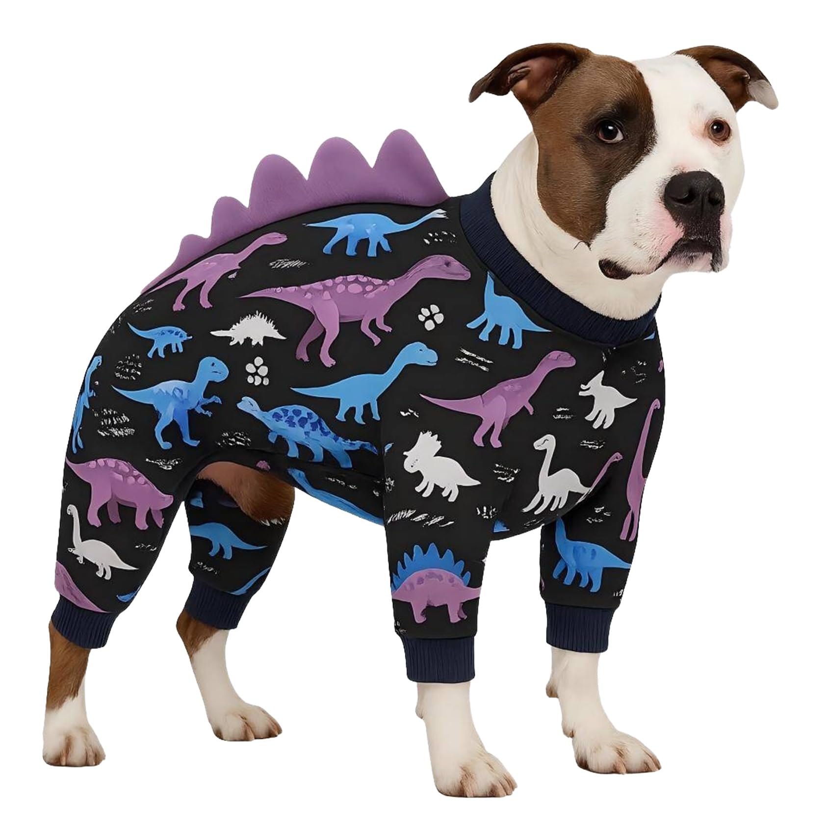 LovinPet large dog pajamas four-leg onesie provides calming, snug comfort during storms and separations