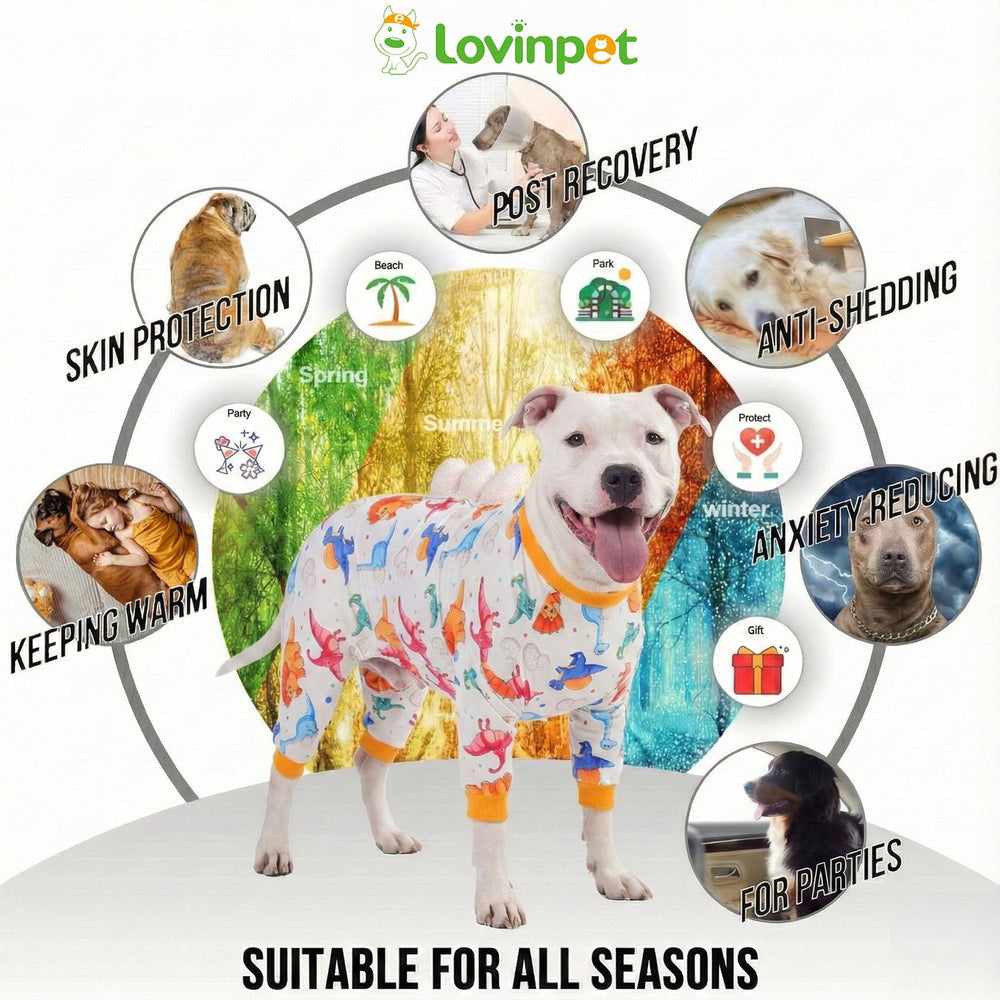 LovinPet Large Dog Pajamas Postop Coverage front view depicting incision-area deterrence
