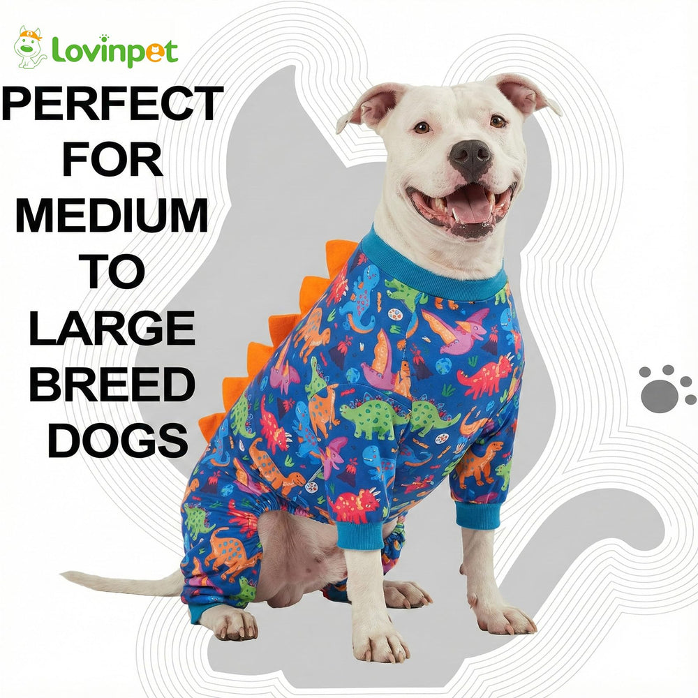 LovinPet large dog pajamas roomy fit shows comfortable chest and belly coverage