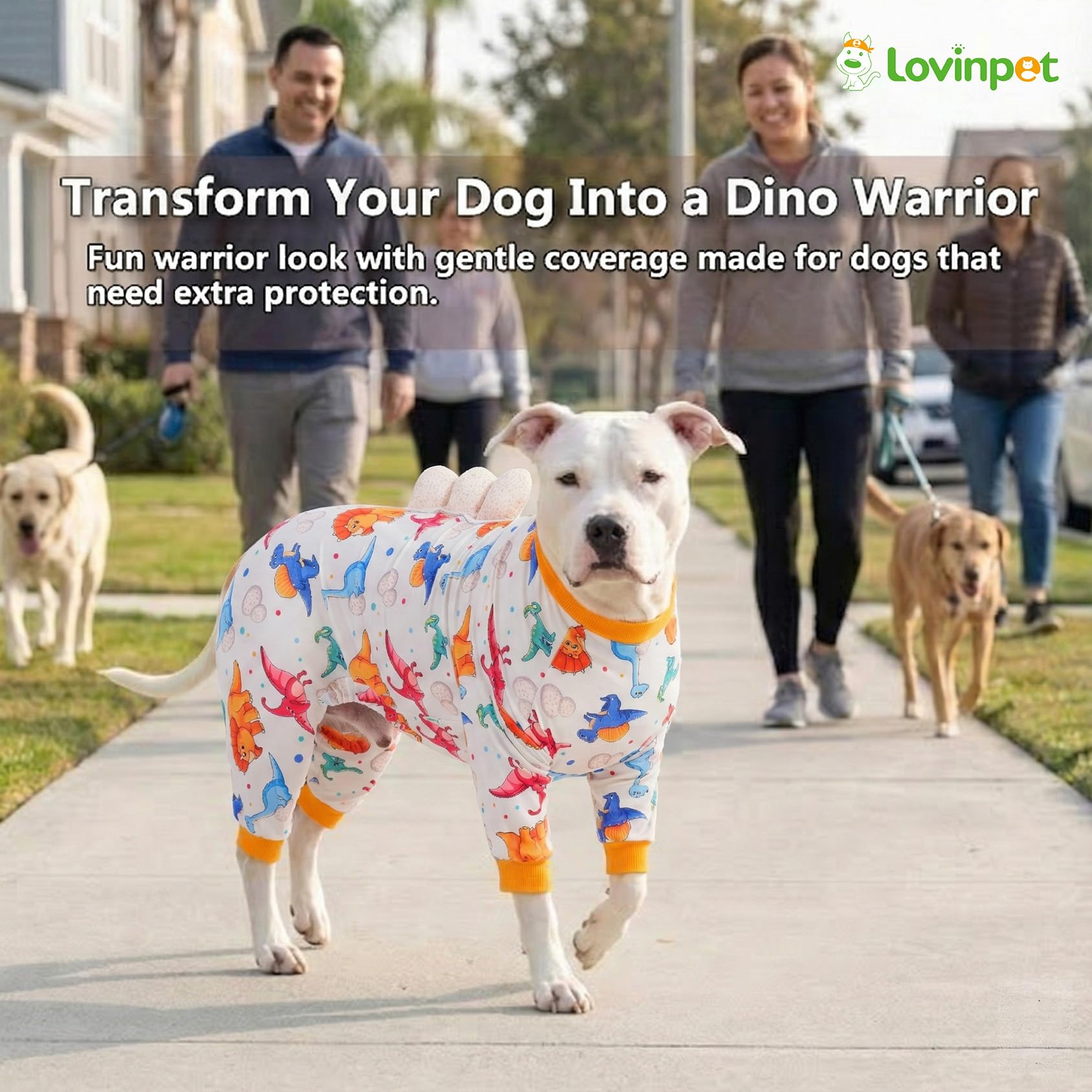 LovinPet large dog pajamas roomy-fit covers chest belly legs for bigger breeds.