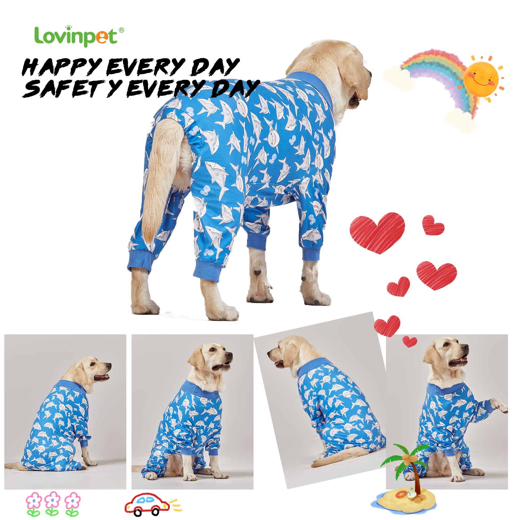 LovinPet large-dog pjs abdominal-wound protection reduces irritation risk