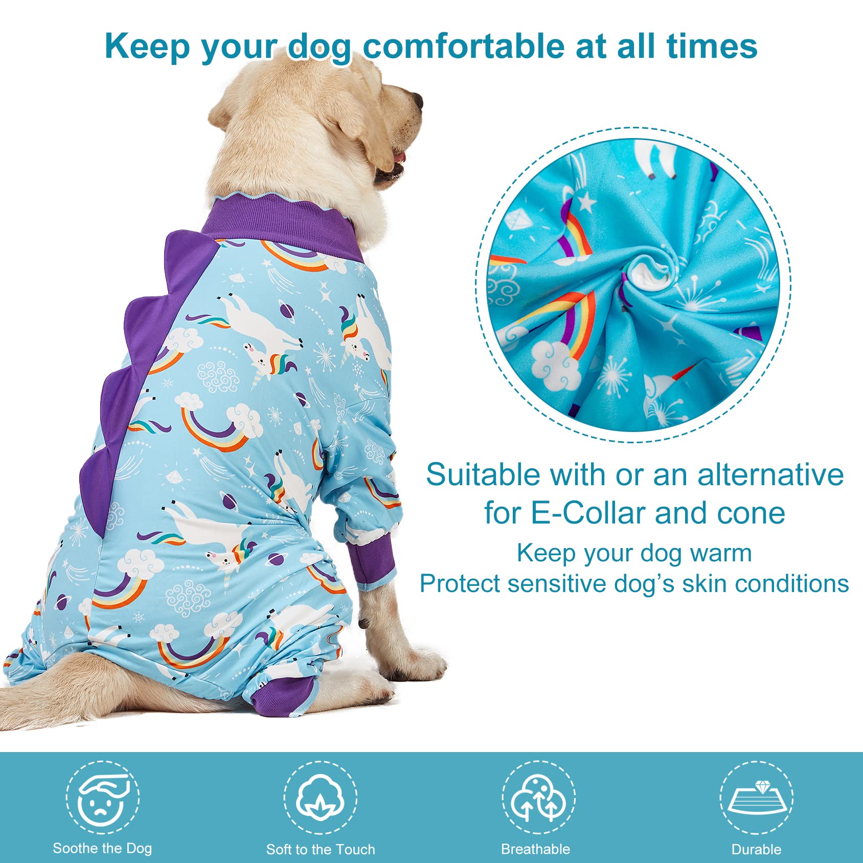 LovinPet large dog onesie side view highlighting easy wear