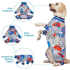 LovinPet large dog pajamas galaxy print closeup of design integrity