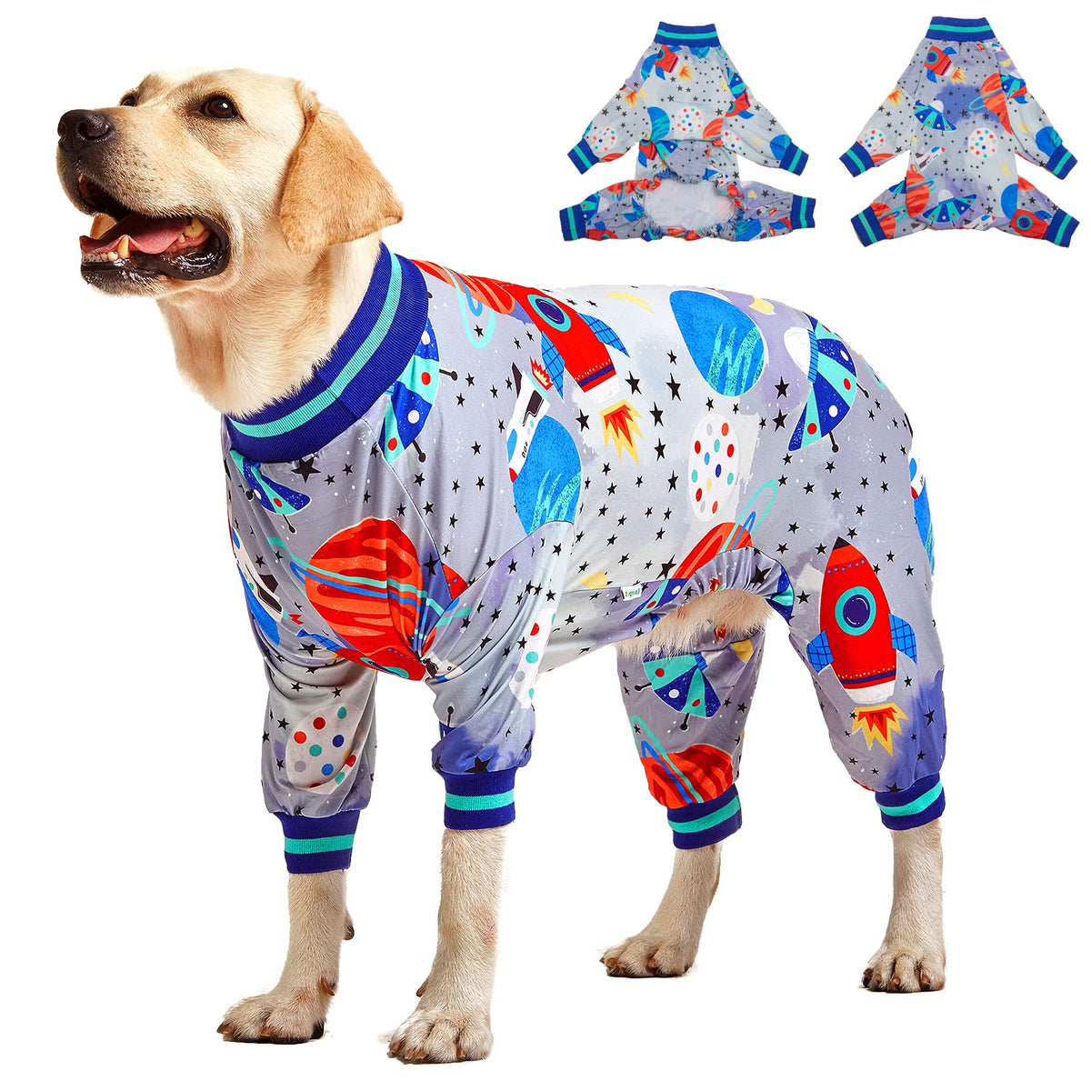 LovinPet large dog pajamas front view galaxy print for comfortable wear