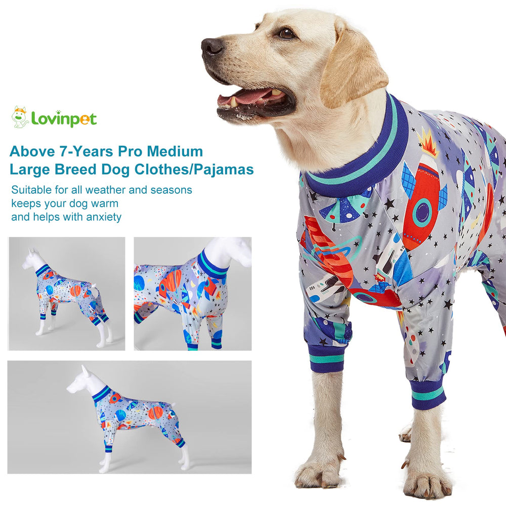 LovinPet large dog pajamas UV-friendly fabric in use