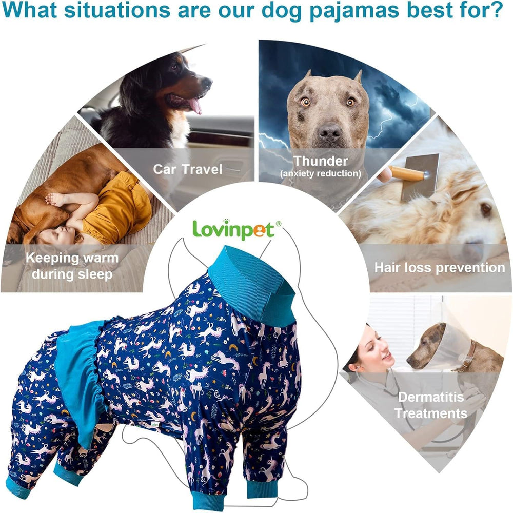 LovinPet lightweight pullover dog pajamas illustrate comfortable wear in warm seasons.