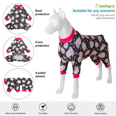 LovinPet pajama crew-neck close-up highlighting bearable stitching detail.