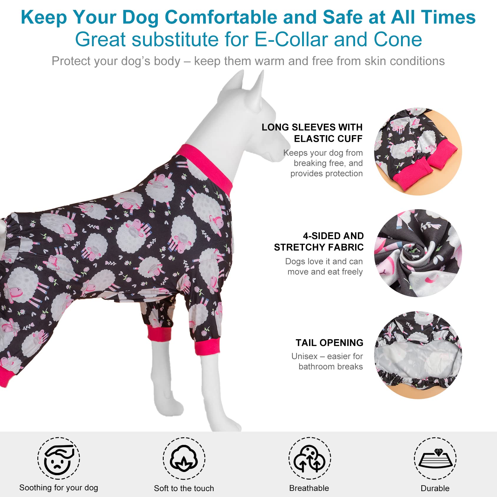 LovinPet pajama after surgery scenario, comfort-focused design for recovery days.