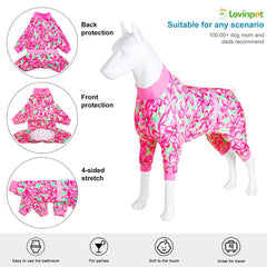 LovinPet pink daisy recovery pajamas offer breathable comfort.