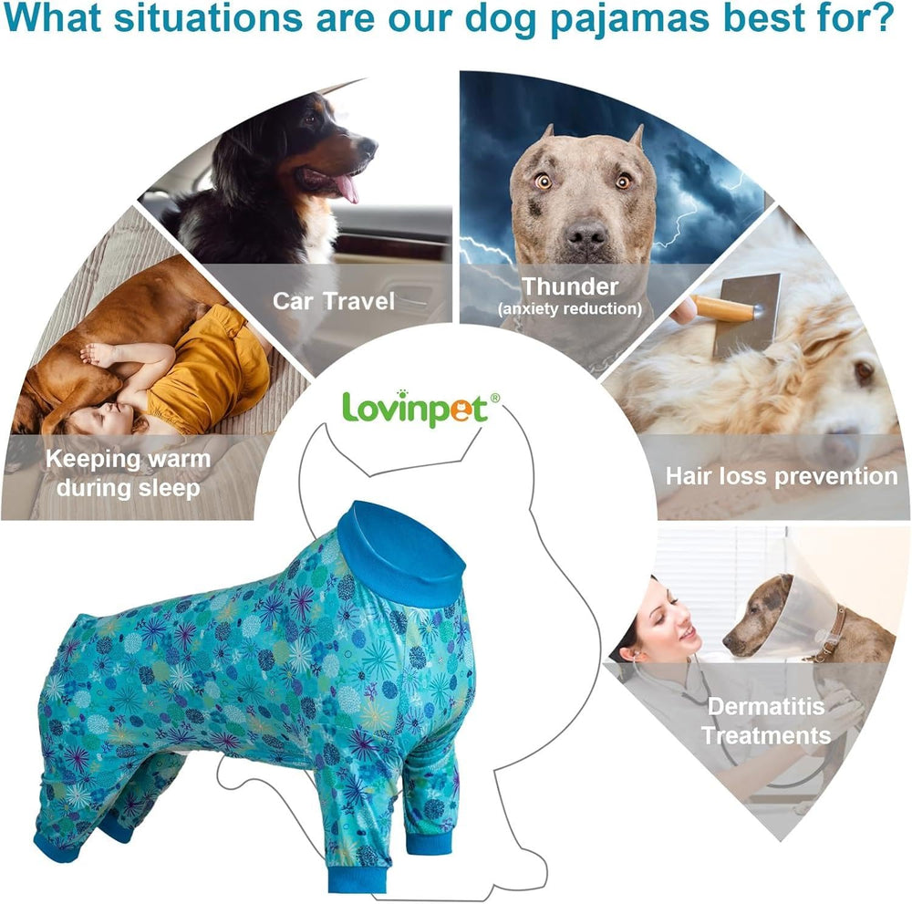 LovinPet pitbull clothes pajamas demonstrate easy on/off design for convenient use.