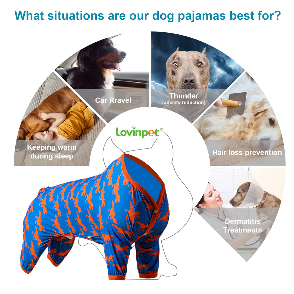 LovinPet pitbull pajamas stretch knit material, durable and safe for dogs.