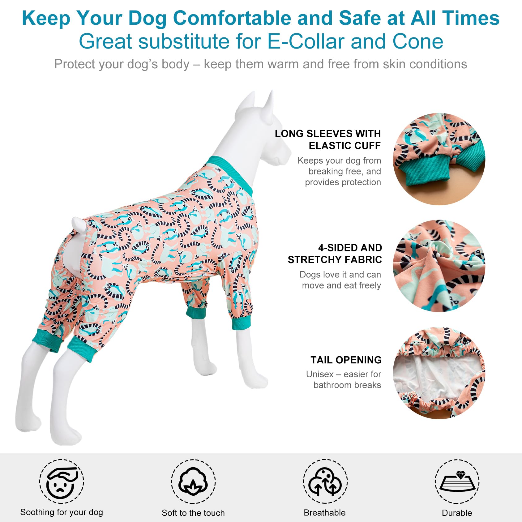 LovinPet Pitbull PJs crew-neck lemur print offers playful, eye-catching style