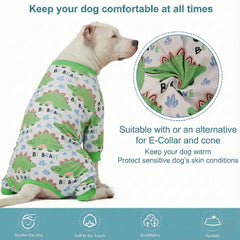 LovinPet post-op coverage onesie in-use shows deterrence of licking and protection for incisions