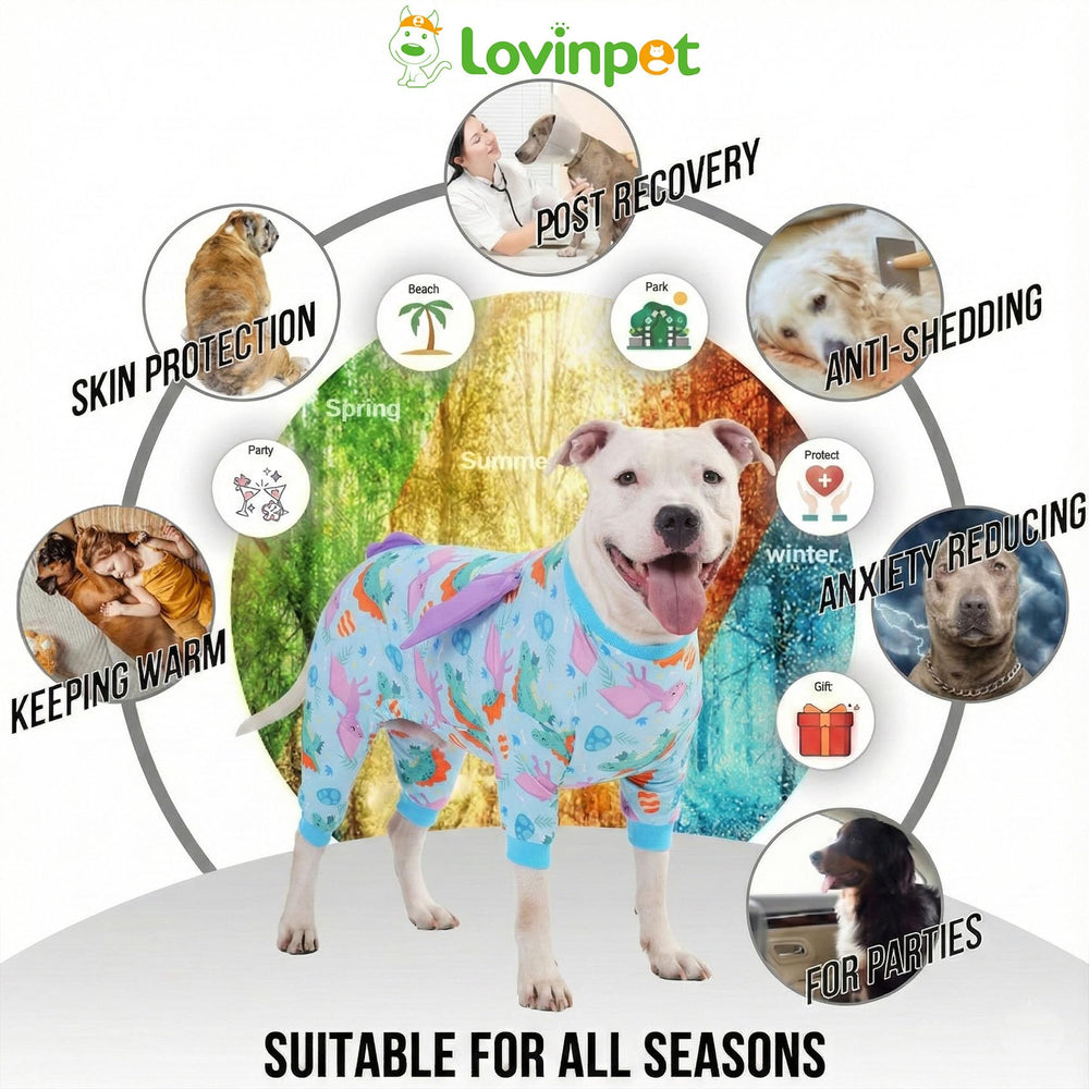 LovinPet post-op recovery suit helps deter licking while soothing recovery at home.
