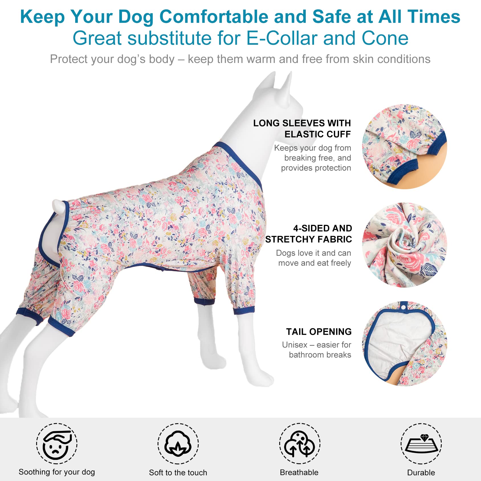LovinPet protective recovery dog suit aids post-surgery healing while preventing scratching