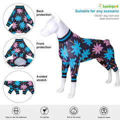 LovinPet recovery bodysuit close-up of double-layer fabric for durability.