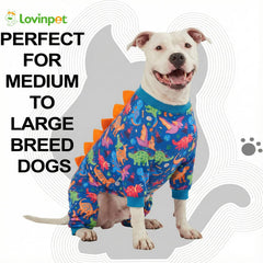LovinPet recovery suit helping deter licking after surgery.