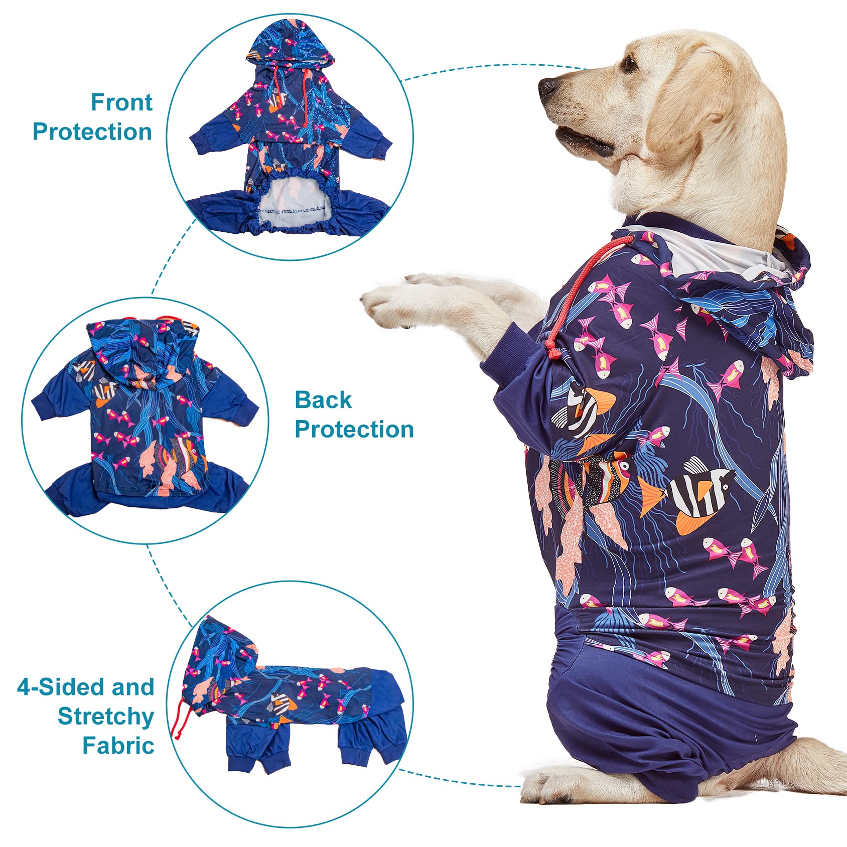 LovinPet reflective stripe on dog pjs increases visibility for safe evening walks.