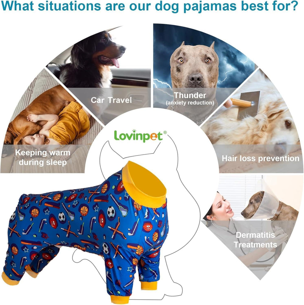 LovinPet short-hair-friendly-dog-onesie suitable for large breeds with breathable fabric.