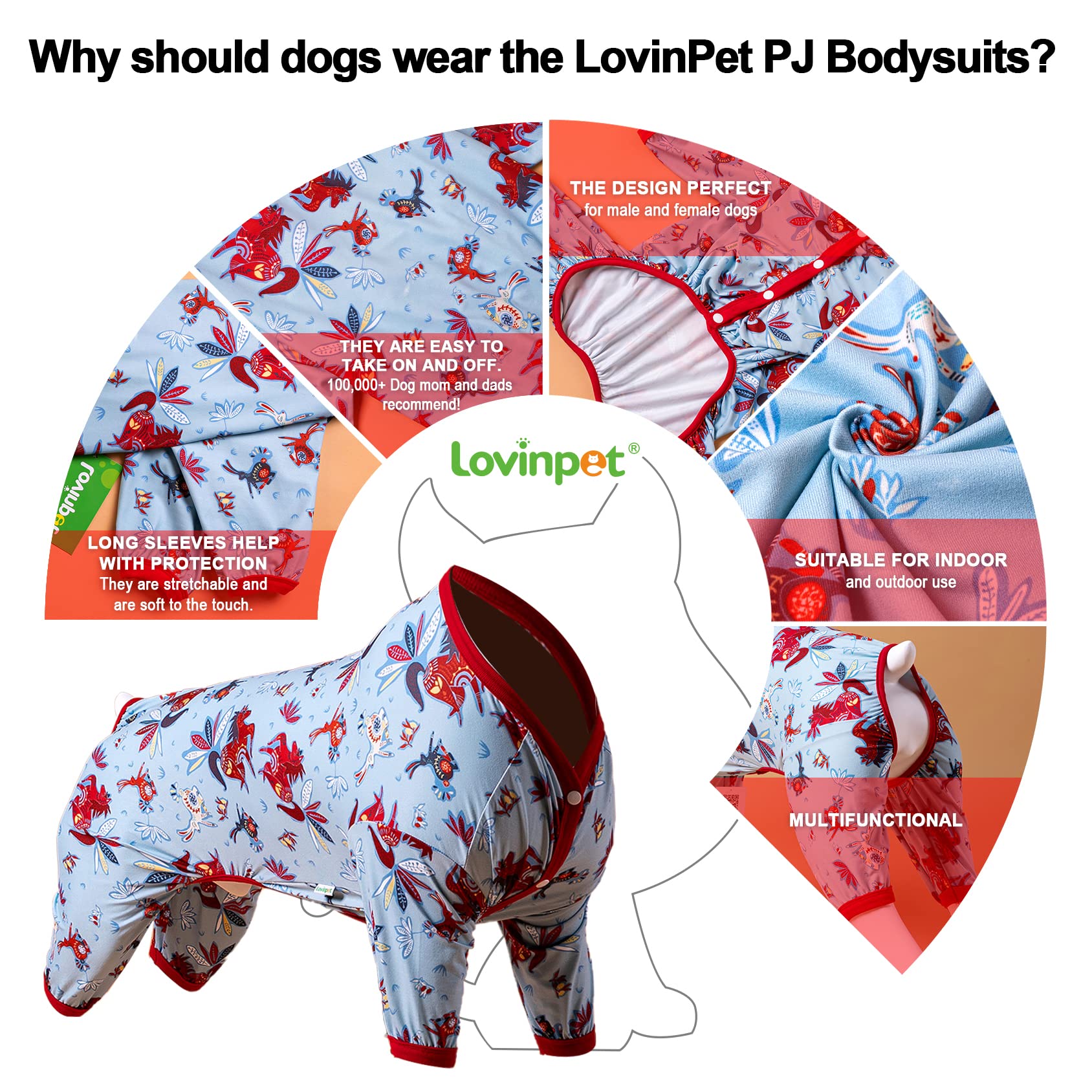 LovinPet soft cotton-poly blend fabric delivers breathable comfort.