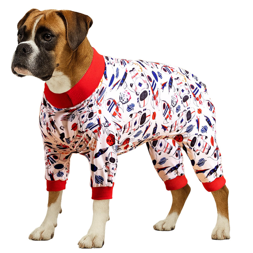 LovinPet space snow prints pullover pjs in white 2xl showing lightweight warmth for outdoor wear