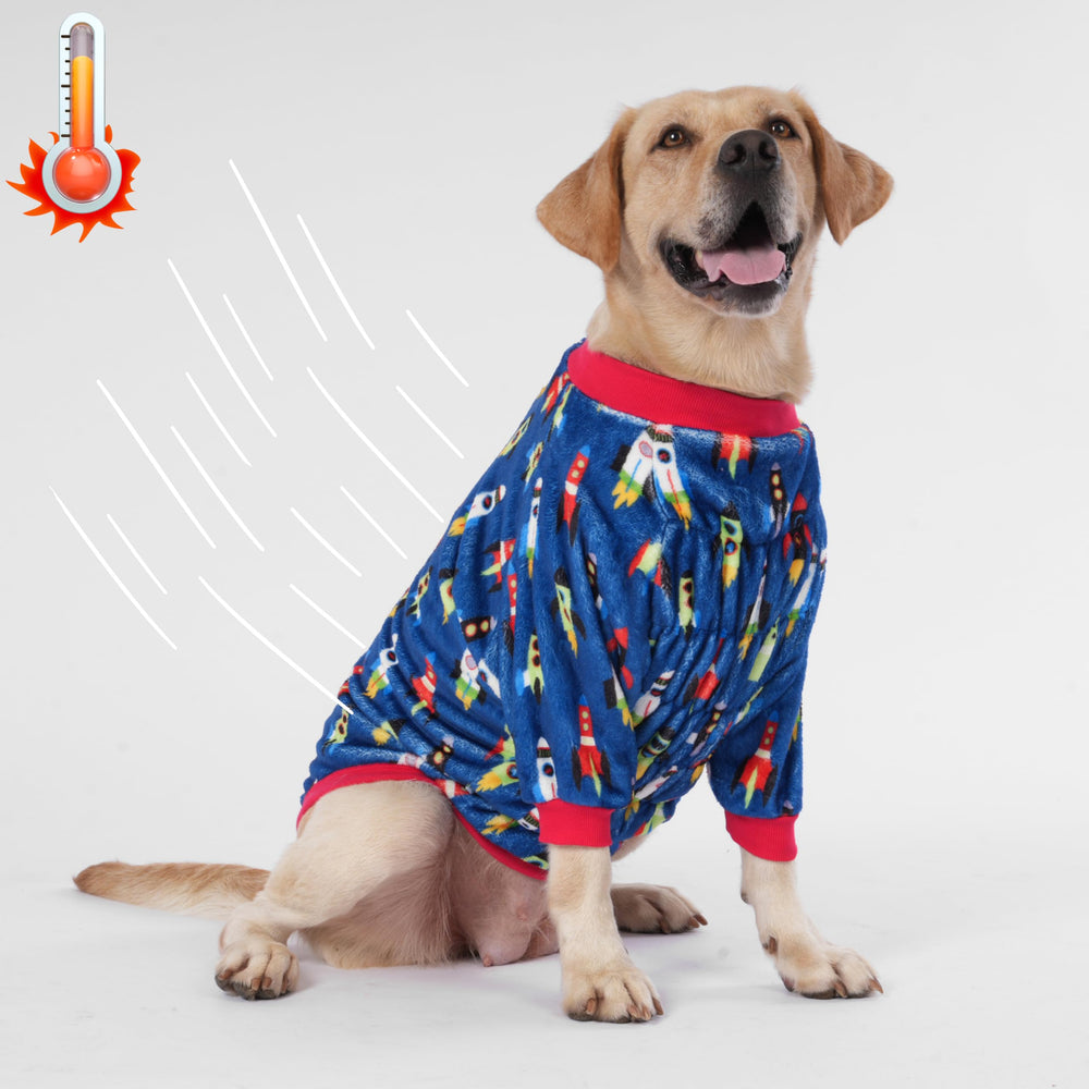 Closeup of LovinPet blue yonder print fabric highlighting soft skin-friendly fleece.