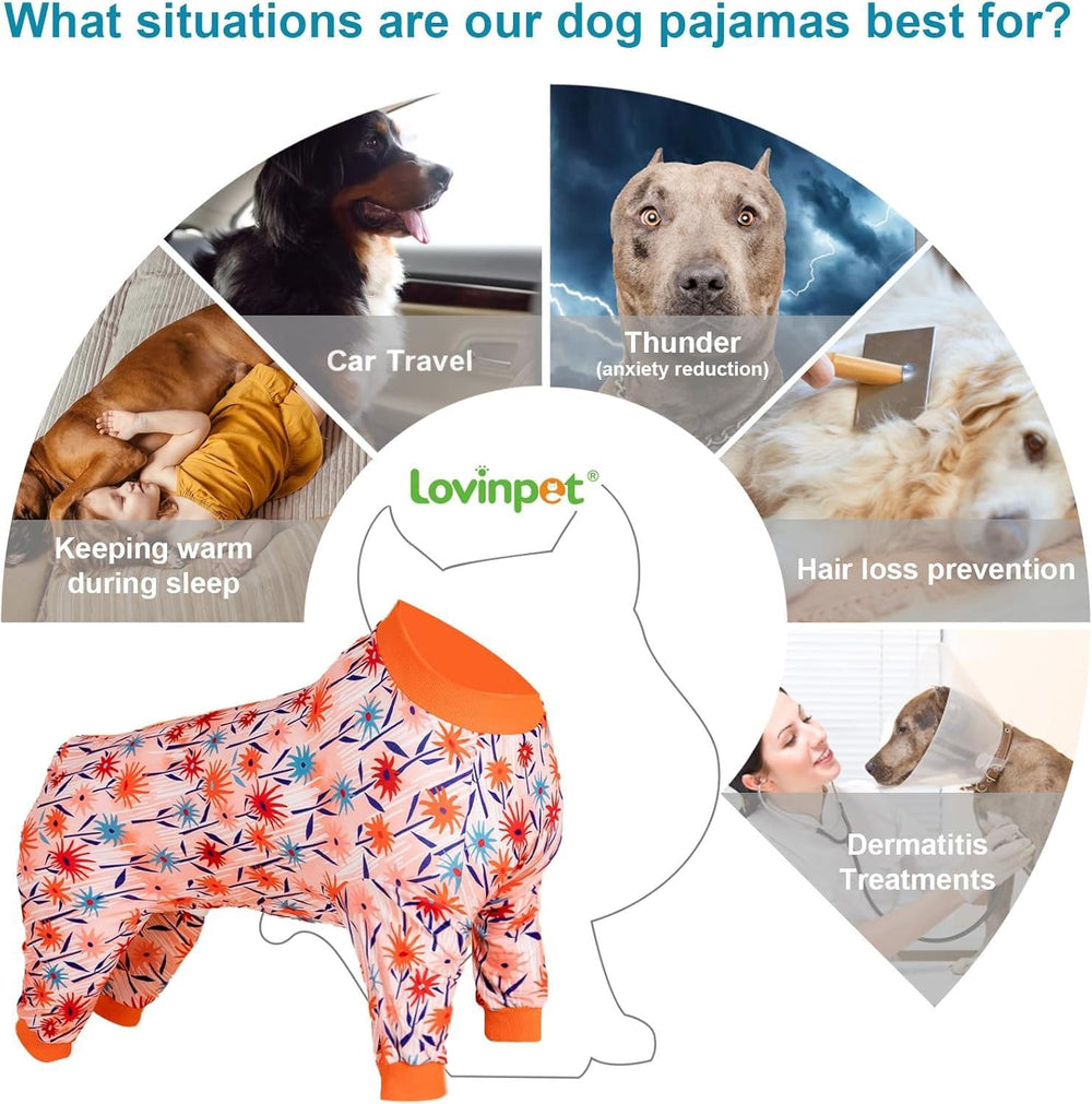 LovinPet uv protection dog pajamas shielding skin on sunny days.