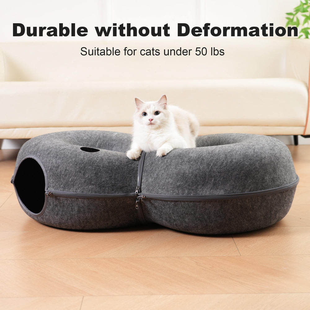 LovIntry cat tunnel with 12 balls included for active play and hunting-style fun.