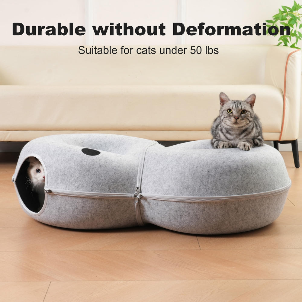 LovIntry cat bed with 12 toy balls encourages chase and playful exploration.