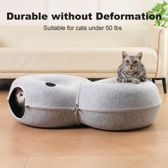 LovIntry cat bed with 12 toy balls encourages chase and playful exploration.