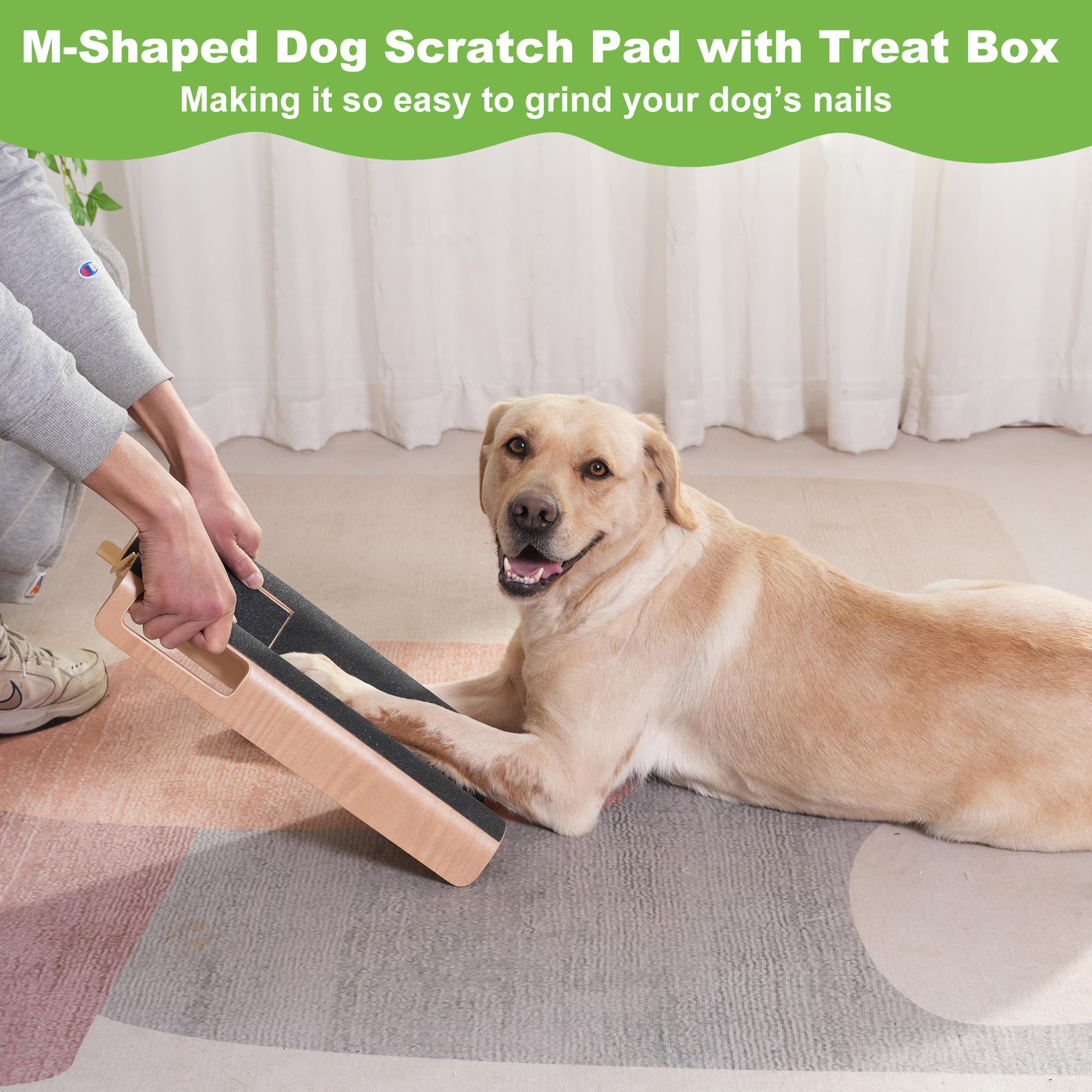 LovIntry curved M-shape scratch board during play for even nail shortening