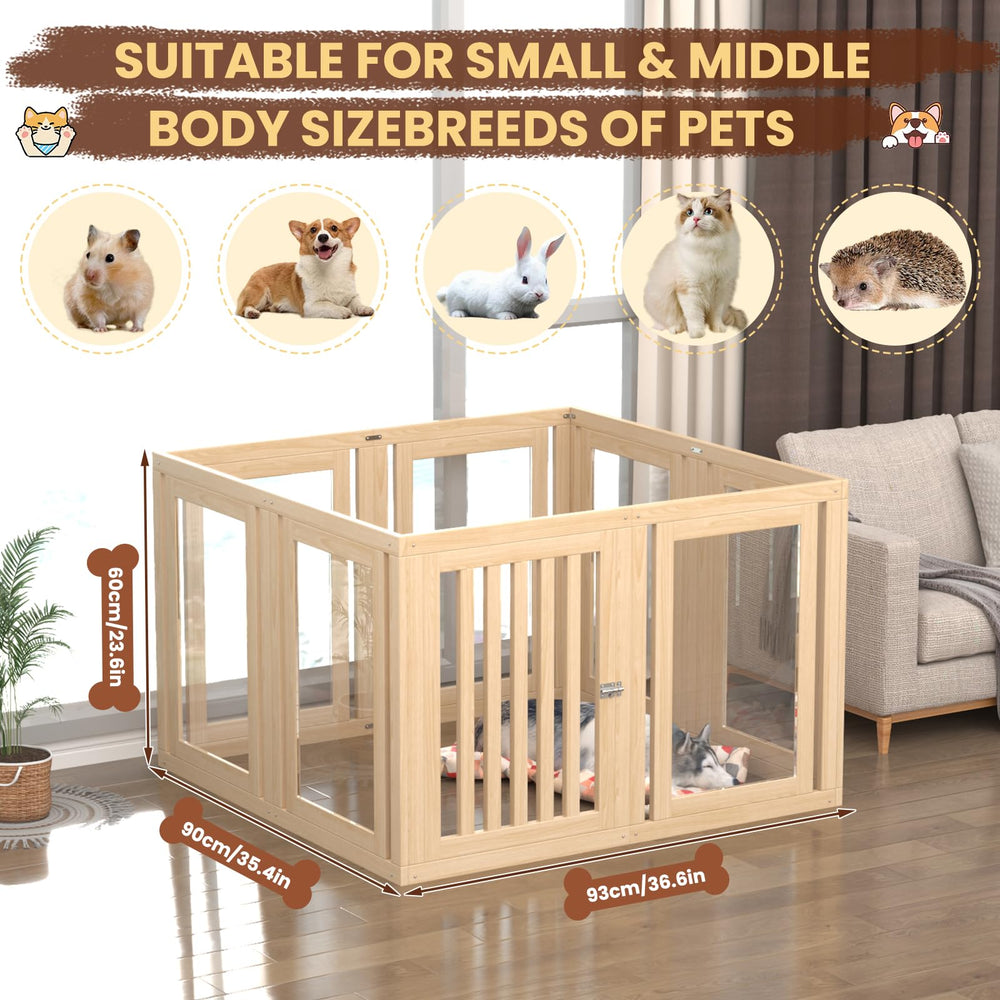 LOVIVO playpen with gate and panels enables easy access and flexible layout.
