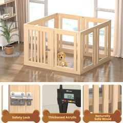 LOVIVO wooden frame puppy fence combines sturdiness with stylish design.