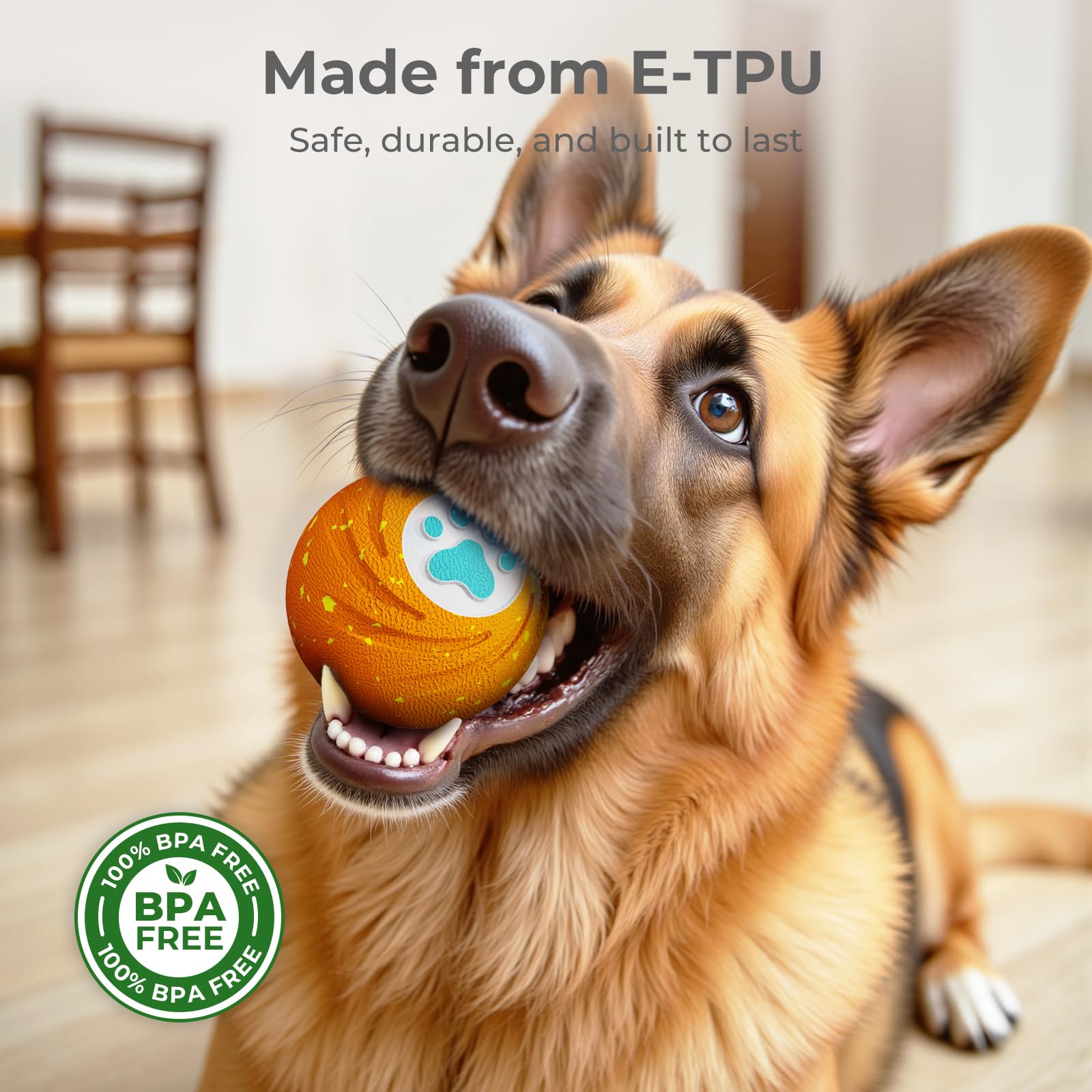Lovkid E-TPU durability closeup showing chew-resistant construction for long-lasting fun.