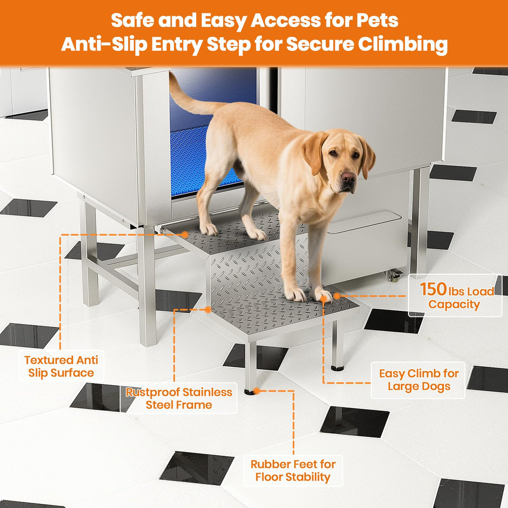 LOVMOR 50in dog washing station tub interior demonstrates wide bathing area for comfort