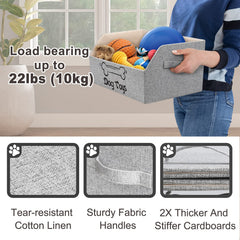 LOVSTORAGE 2X Thicker Large Dog Toy Box dimensions 19.7in long for spacious storage