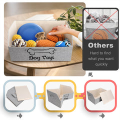 LOVSTORAGE 2X Thicker Large Dog Toy Box durable linen material for durability