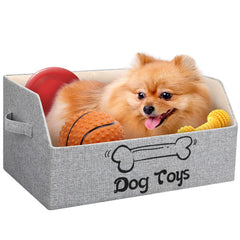 LOVSTORAGE 2X Thicker Large Dog Toy Box front view showing sturdy construction for organized play