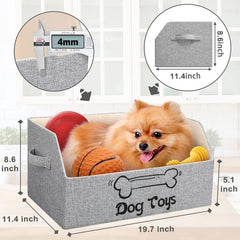 LOVSTORAGE 2X Thicker Large Dog Toy Box side folded view for compact storage