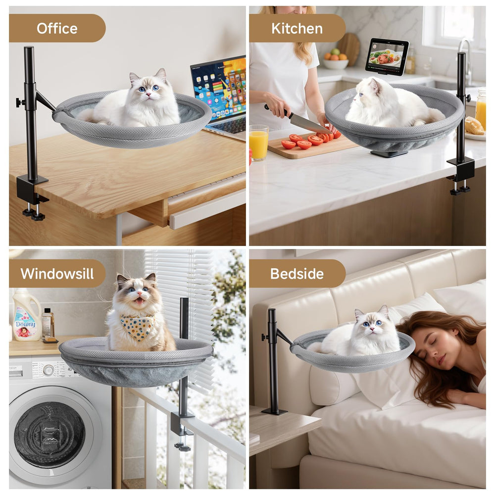 LOVSTORAGE Cat Desk Bed supports up to 33 pounds for larger cats.